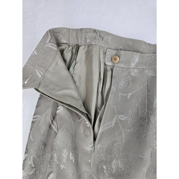 Vintage Louis Feraud Skirt Grey Green Knee Length 10 Medium - Picture 8 of 9